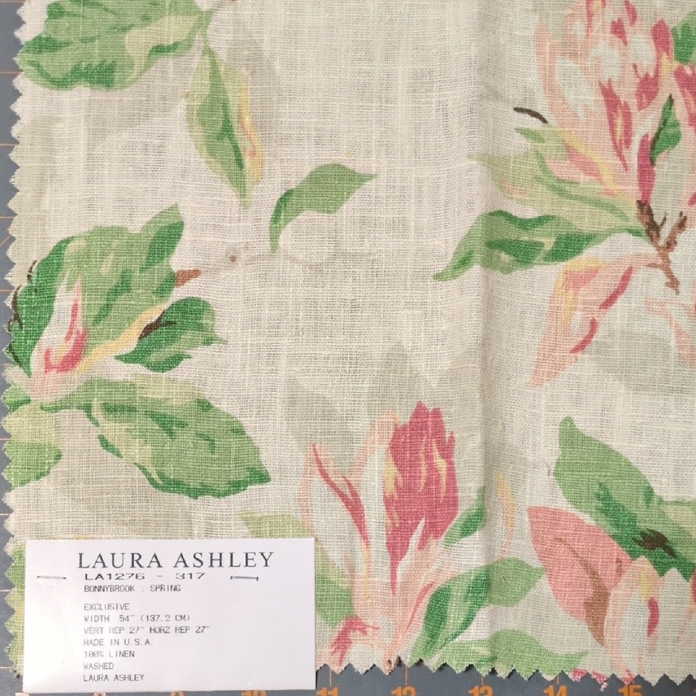 Laura Ashley Floral Fabric - Pink and Green